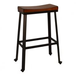Thea 30 in. Chestnut Saddle Seat Stool by Carolina Cottage