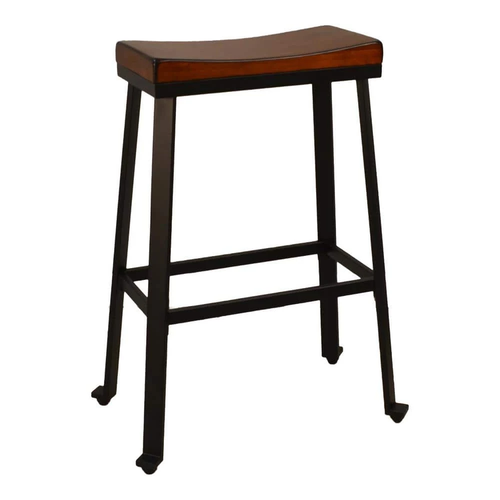 Thea 30 in. Chestnut Saddle Seat Stool by Carolina Cottage 1 Thea 30 in. Chestnut Saddle Seat Stool by Carolina Cottage