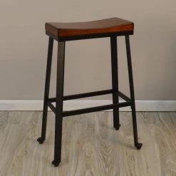 Thea 30 in. Chestnut Saddle Seat Stool by Carolina Cottage 8 Thea 30 in. Chestnut Saddle Seat Stool by Carolina Cottage -Homepop Sales chestnut black carolina cottage bar stools 930chetbk d4 1000