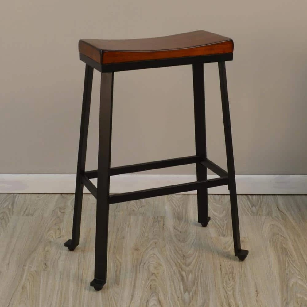 Thea 30 in. Chestnut Saddle Seat Stool by Carolina Cottage 4 Thea 30 in. Chestnut Saddle Seat Stool by Carolina Cottage - Image 4