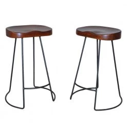 Saga 25 in. Chestnut Counter Stool (Set of 2) by Carolina Cottage