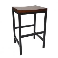 Aileen 24 in. Black and Chestnut Bar Stool by Carolina Cottage