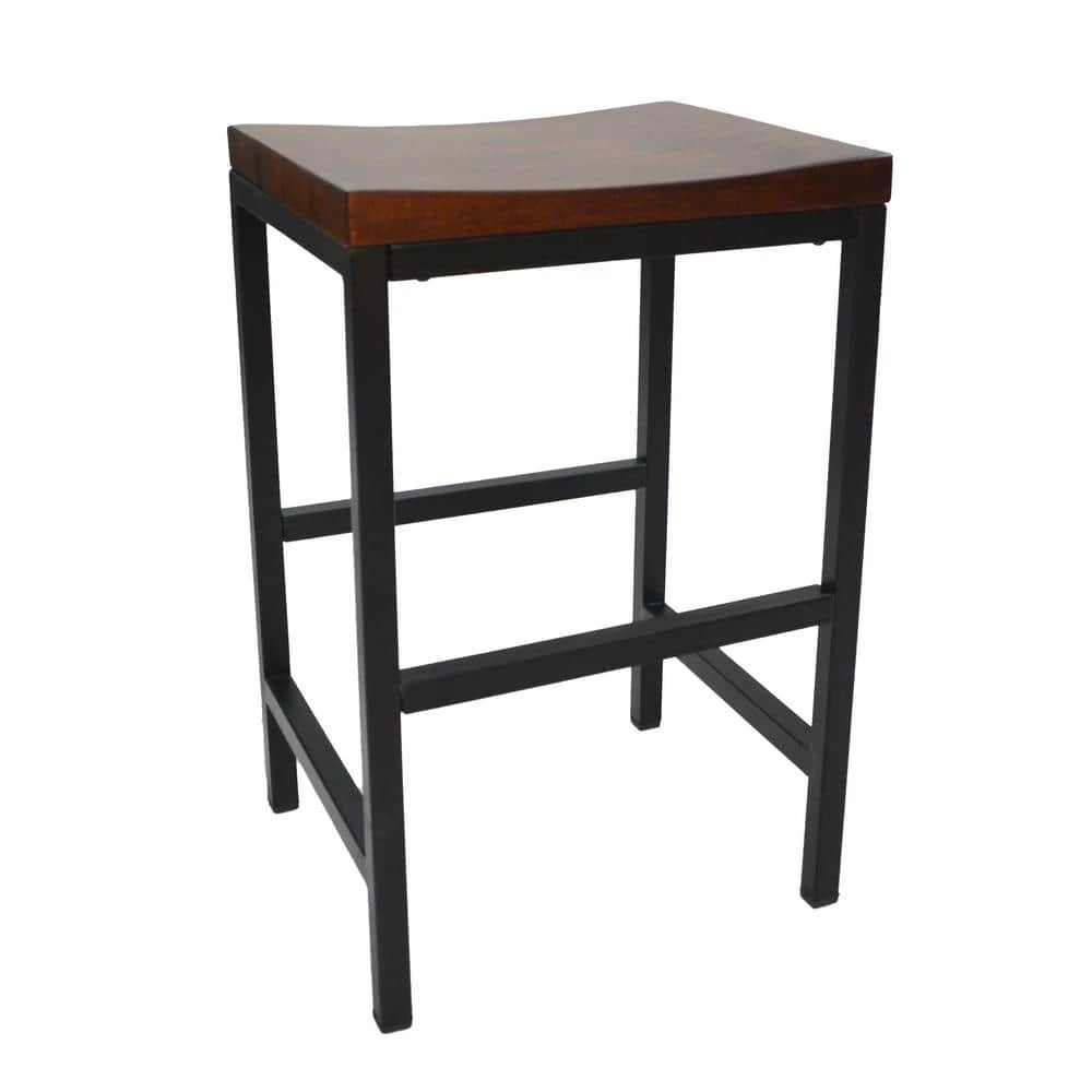 Aileen 24 in. Black and Chestnut Bar Stool by Carolina Cottage 1 Aileen 24 in. Black and Chestnut Bar Stool by Carolina Cottage