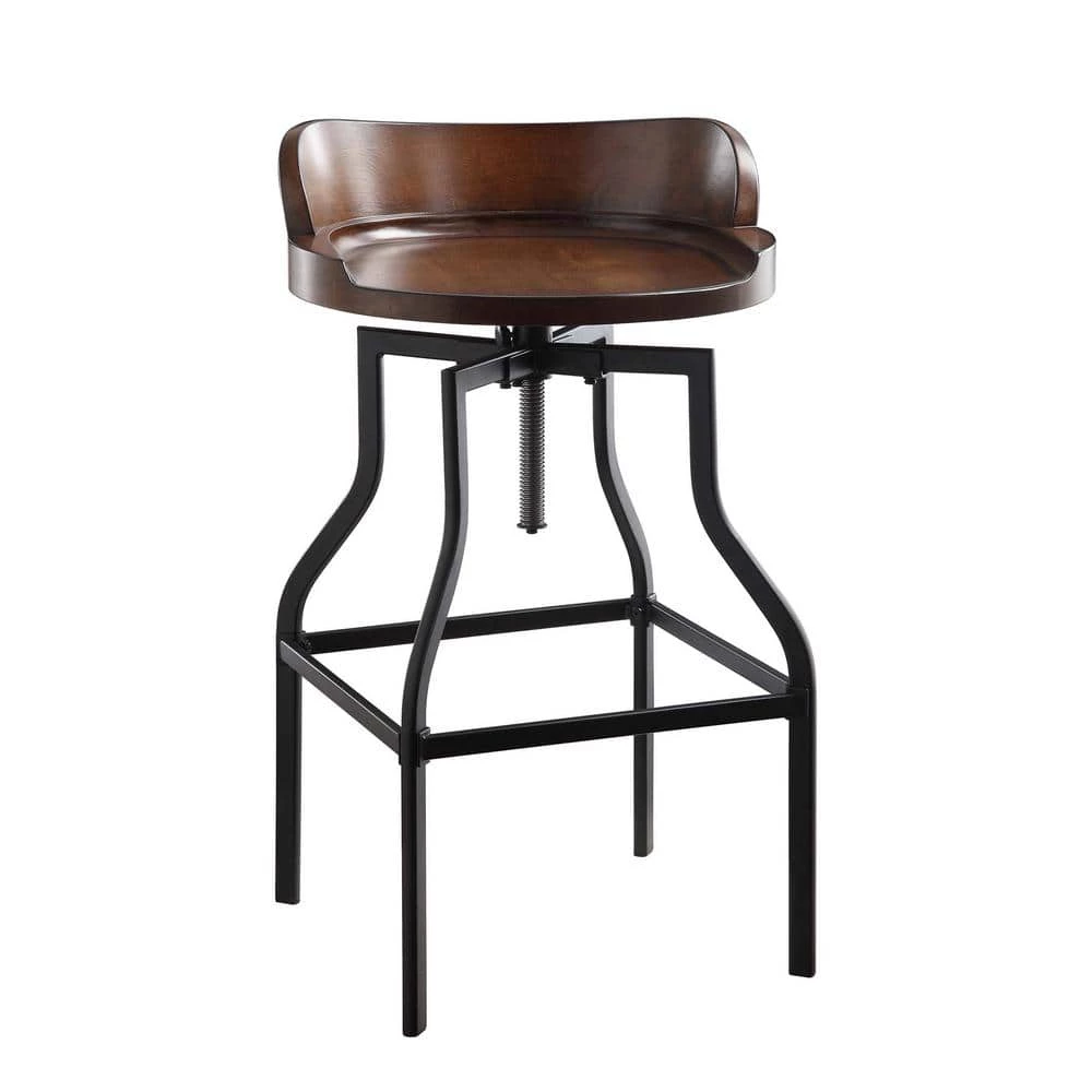 Maris 24 in. to 30.5 in. Chestnut and Black Adjustable Stool by Carolina Cottage 1 Maris 24 in. to 30.5 in. Chestnut and Black Adjustable Stool by Carolina Cottage