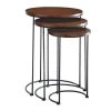 Mackintosh Chestnut and Black Round Nesting Table (Set of 3) by Carolina Cottage