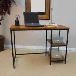 42 in. Rectangular Chestnut/Black Writing Desks with Solid Wood Top by Carolina Cottage 7 42 in. Rectangular Chestnut/Black Writing Desks with Solid Wood Top by Carolina Cottage -Homepop Sales chestnut black carolina cottage writing desks cf4220chetbk 31 1000