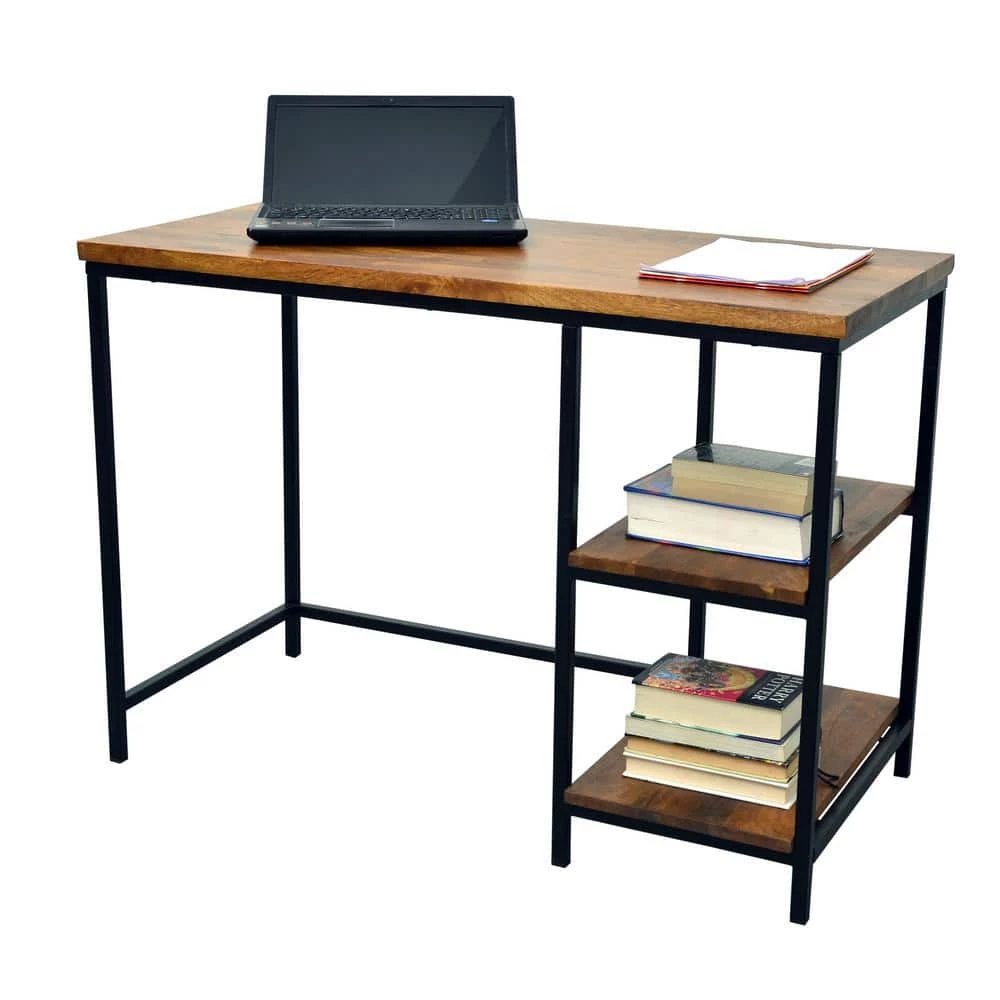 42 in. Rectangular Chestnut/Black Writing Desks with Solid Wood Top by Carolina Cottage 1 42 in. Rectangular Chestnut/Black Writing Desks with Solid Wood Top by Carolina Cottage