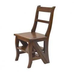 Chestnut Wood Folding Library Chair by Carolina Cottage