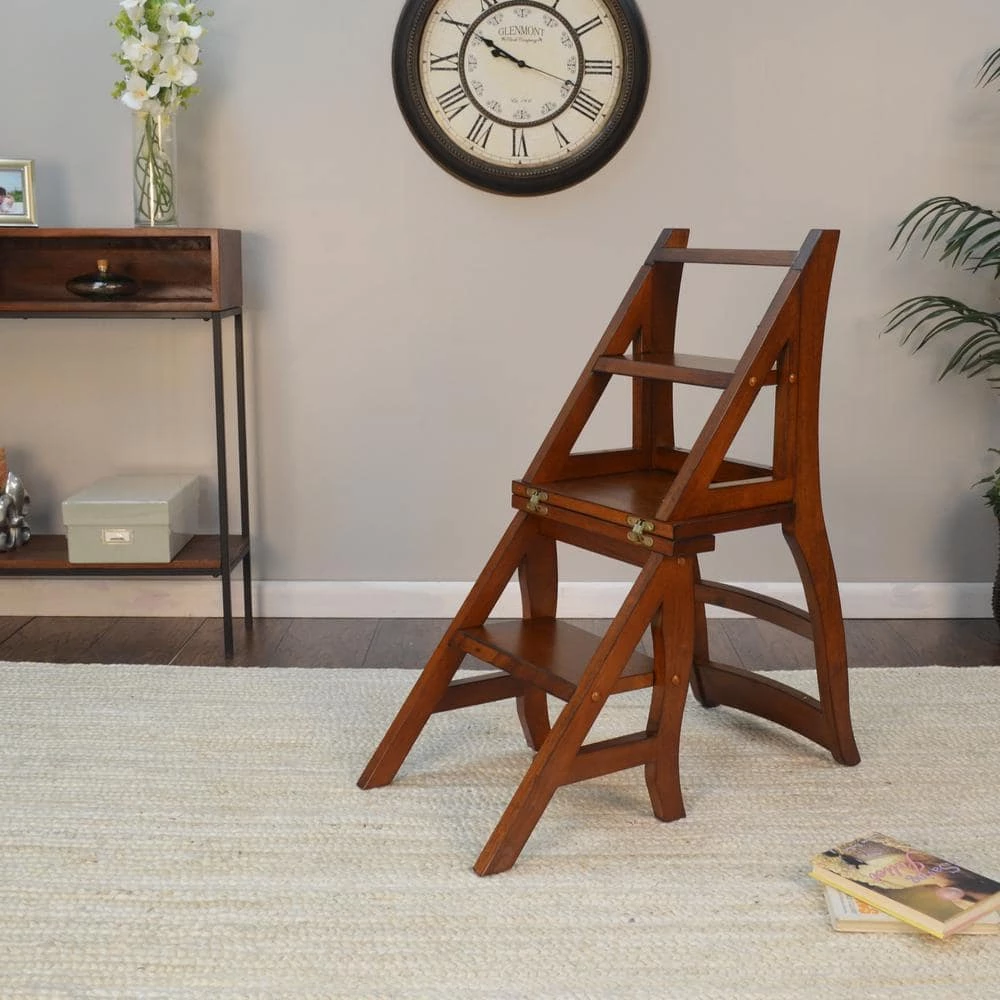 Chestnut Wood Folding Library Chair by Carolina Cottage 2 Chestnut Wood Folding Library Chair by Carolina Cottage - Image 2