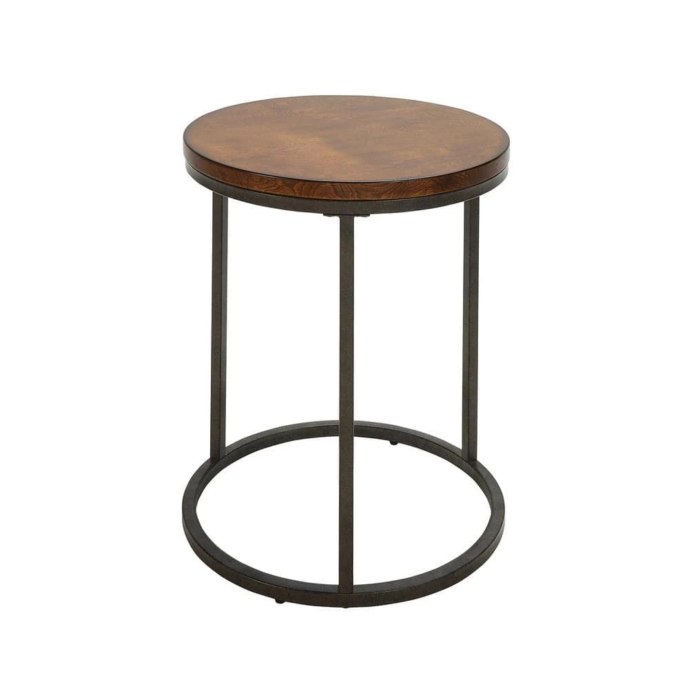 Kinston Chestnut and Industrial Wood Top Accent Table by Carolina Cottage 1 Kinston Chestnut and Industrial Wood Top Accent Table by Carolina Cottage