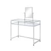 42''L x 20''W Double Glass Vanity set in Chrome with Mirror and Seat by Aoibox