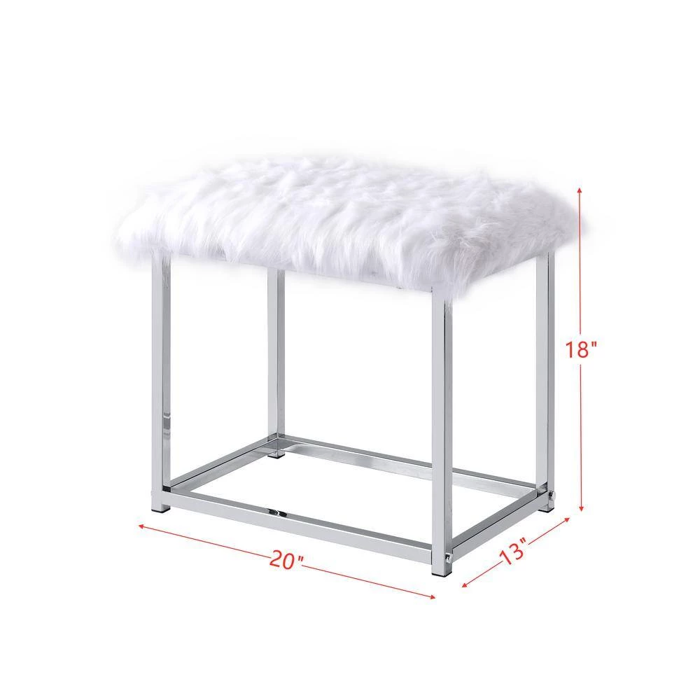 42''L x 20''W Double Glass Vanity set in Chrome with Mirror and Seat by Aoibox 7 42''L x 20''W Double Glass Vanity set in Chrome with Mirror and Seat by Aoibox - Image 7