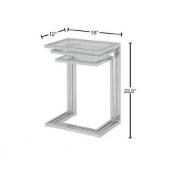 Addison Chrome Glass Top Nesting Table (Set of 3) by Carolina Cottage 8 Addison Chrome Glass Top Nesting Table (Set of 3) by Carolina Cottage -Homepop Sales chrome glass carolina cottage end side tables wss 2016g chr 40 1000