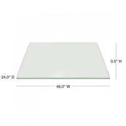 24 in. x 48 in. Clear Rectangle Glass Table Top, 1/2 in. Thick Flat Edge Polished Tempered Radius Corners by Fab Glass and Mirror 13 24 in. x 48 in. Clear Rectangle Glass Table Top, 1/2 in. Thick Flat Edge Polished Tempered Radius Corners by Fab Glass and Mirror -Homepop Sales clear fab glass and mirror furniture parts 24x48rect12thfl 40 1000