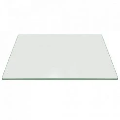 34 in. x 36 in. Clear Rectangle Glass Table Top 3/8 in. Thick Pencil Polish Tempered Touch Corners by Fab Glass and Mirror