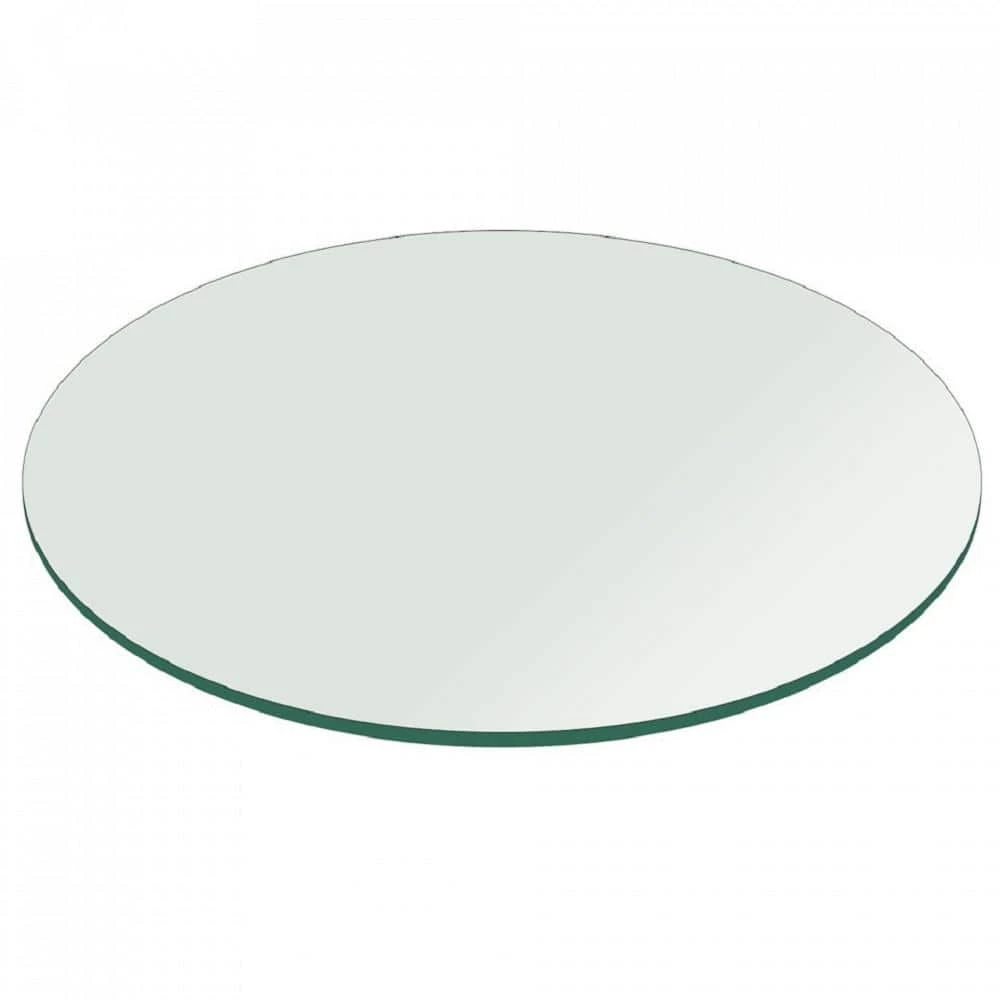 35 in. Clear Round Glass Table Top, 1/4 in. Thickness Tempered Flat Edge Polished by Fab Glass and Mirror 1 35 in. Clear Round Glass Table Top, 1/4 in. Thickness Tempered Flat Edge Polished by Fab Glass and Mirror