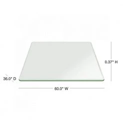 36 in. x 60 in. Clear Rectangle Glass Table Top, 3/8 in. Thick Bevel Polished Tempered Radius Corners by Fab Glass and Mirror 12 36 in. x 60 in. Clear Rectangle Glass Table Top, 3/8 in. Thick Bevel Polished Tempered Radius Corners by Fab Glass and Mirror -Homepop Sales clear fab glass and mirror furniture parts 36x60rect10thbe 40 1000
