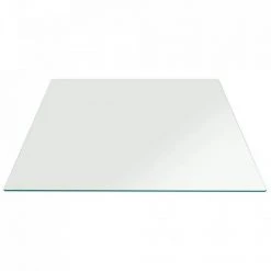 38 in. Clear Square Glass Table Top 3/8 in. Thick Pencil Polish Tempered Touch Corners by Fab Glass and Mirror