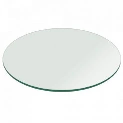 47 in. Clear Round Glass Table Top, 1/4 in. Thickness Tempered Flat Edge Polished by Fab Glass and Mirror