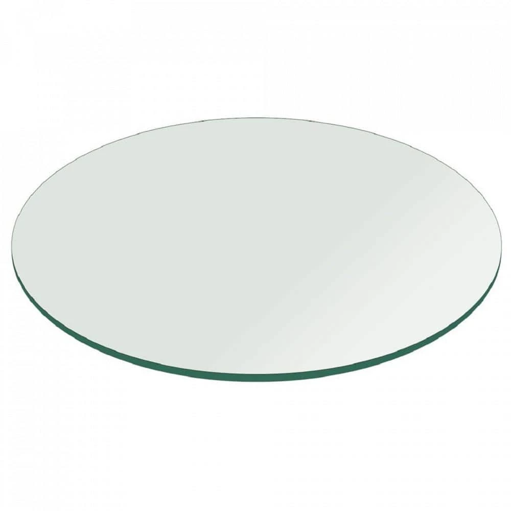 47 in. Clear Round Glass Table Top, 1/4 in. Thickness Tempered Flat Edge Polished by Fab Glass and Mirror 1 47 in. Clear Round Glass Table Top, 1/4 in. Thickness Tempered Flat Edge Polished by Fab Glass and Mirror