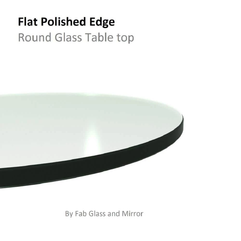 54 in. Clear Round Patio Glass Table Top, 1/4 in. Thickness Tempered Flat Edge Polished W/ 2 in. Hole by Fab Glass and Mirror 5 54 in. Clear Round Patio Glass Table Top, 1/4 in. Thickness Tempered Flat Edge Polished W/ 2 in. Hole by Fab Glass and Mirror - Image 5