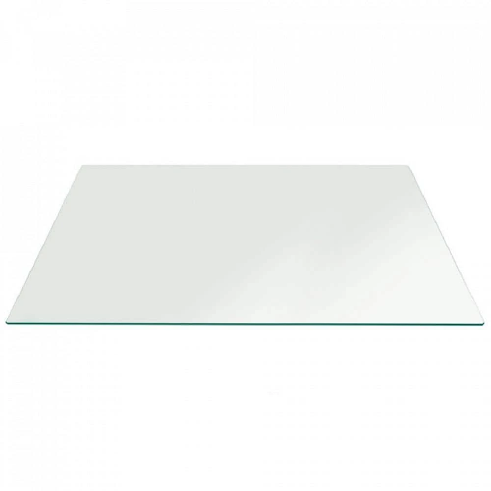 30 in. x 72 in. Clear Rectangle Glass Table Top, 3/8 in. Thick Flat Edge Polished Tempered Radius Corner by Fab Glass and Mirror 1 30 in. x 72 in. Clear Rectangle Glass Table Top, 3/8 in. Thick Flat Edge Polished Tempered Radius Corner by Fab Glass and Mirror