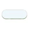24 in. x 48 in. Oval Racetrack 1/2 in. Thick 1 in. Clear Beveled Tempered Glass by Fab Glass and Mirror
