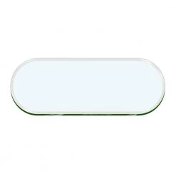 28 in. x 54 in. Clear Oval Racetrack 1/2 in. Thick 1 in. Beveled Tempered Glass by Fab Glass and Mirror