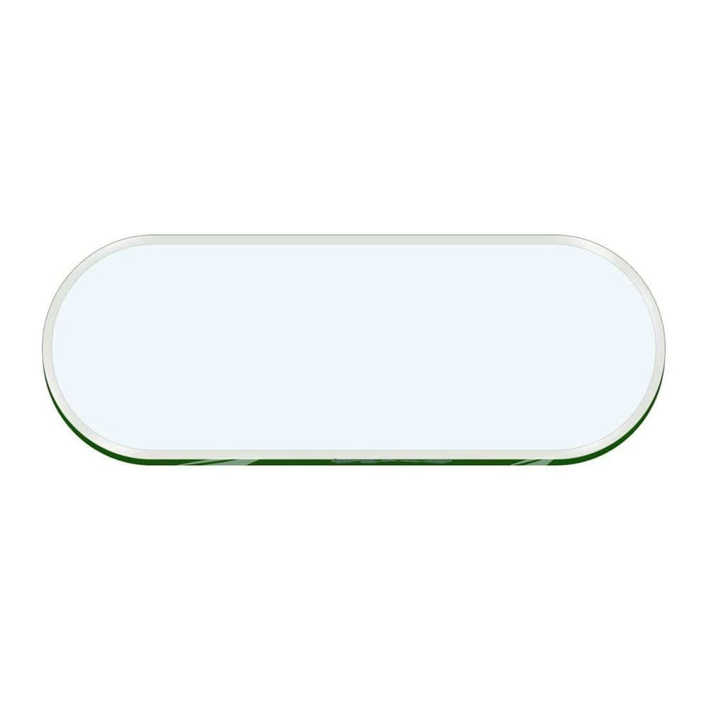 28 in. x 54 in. Clear Oval Racetrack 1/2 in. Thick 1 in. Beveled Tempered Glass by Fab Glass and Mirror 1 28 in. x 54 in. Clear Oval Racetrack 1/2 in. Thick 1 in. Beveled Tempered Glass by Fab Glass and Mirror