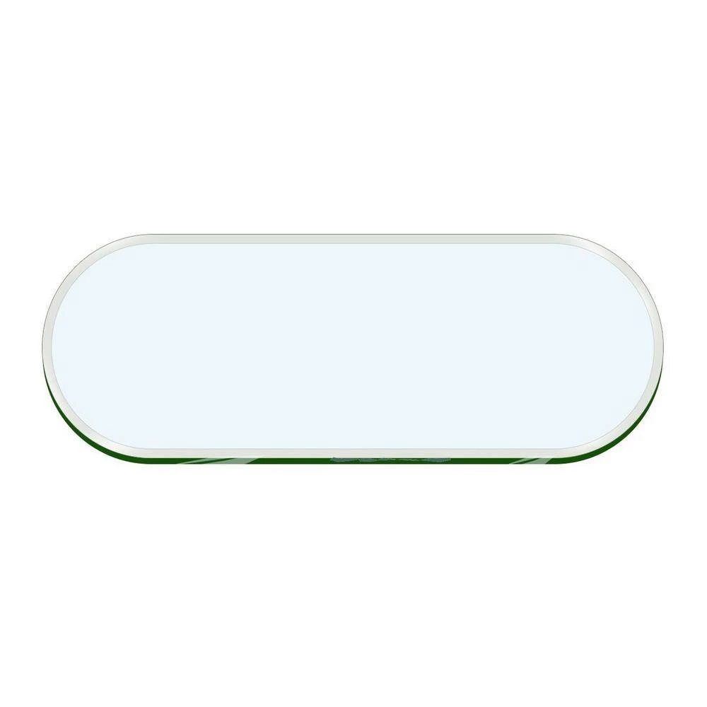28 in. x 54 in. Clear Oval Racetrack 1/2 in. Thick 1 in. Beveled Tempered Glass by Fab Glass and Mirror 4 28 in. x 54 in. Clear Oval Racetrack 1/2 in. Thick 1 in. Beveled Tempered Glass by Fab Glass and Mirror - Image 4