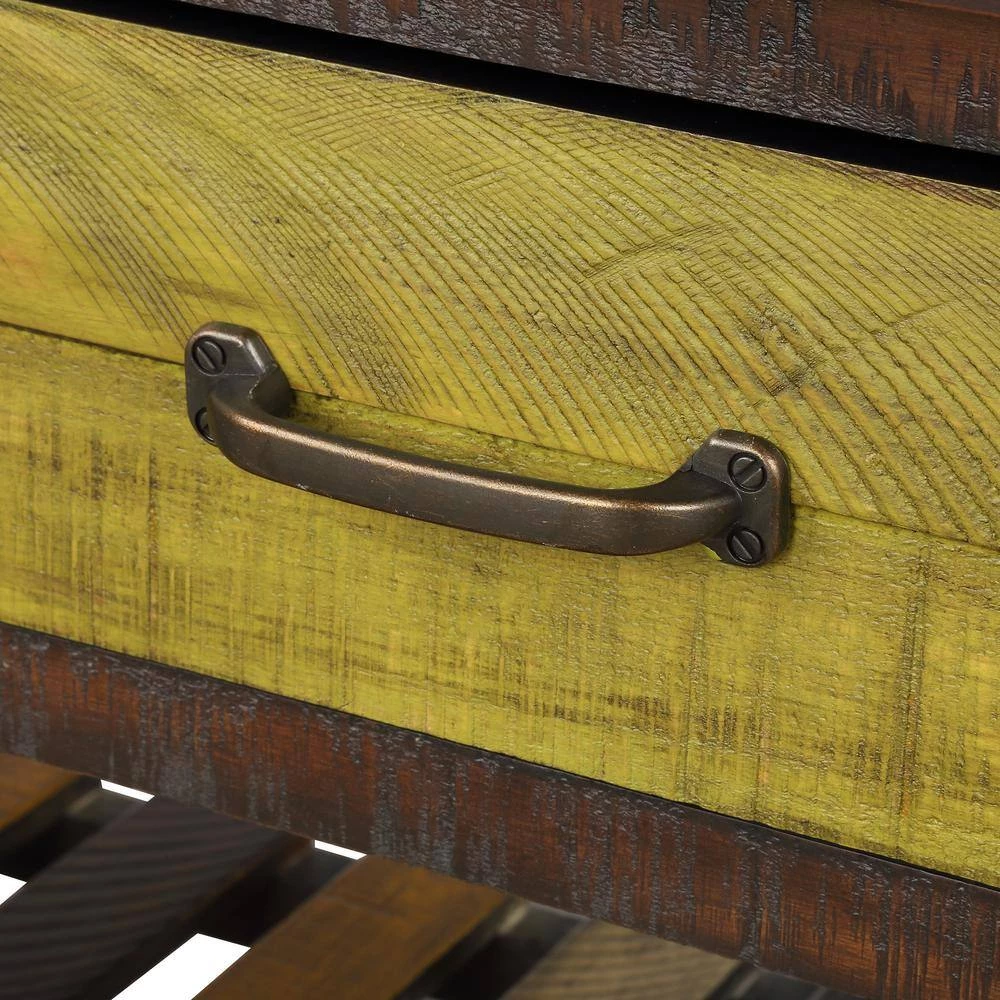 Colorful Wood Console Table with Drawers and 2 Tiers Shelves for Entryway Hallway Bathroom Living Room by Aoibox 8 Colorful Wood Console Table with Drawers and 2 Tiers Shelves for Entryway Hallway Bathroom Living Room by Aoibox - Image 8