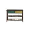 Colorful Wood Console Table with Drawers and 2 Tiers Shelves for Entryway Hallway Bathroom Living Room by Aoibox