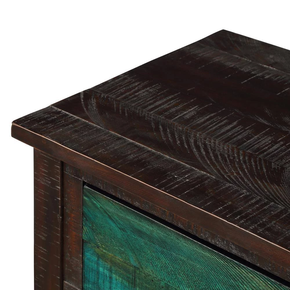 Colorful Wood Console Table with Drawers and 2 Tiers Shelves for Entryway Hallway Bathroom Living Room by Aoibox 4 Colorful Wood Console Table with Drawers and 2 Tiers Shelves for Entryway Hallway Bathroom Living Room by Aoibox - Image 4