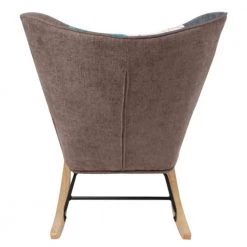 Colorful Wooden Rocking Chair, Mid Century Fabric Rocker Chair with Wood Legs, Patchwork Linen and Cushion by Aoibox 16 Colorful Wooden Rocking Chair, Mid Century Fabric Rocker Chair with Wood Legs, Patchwork Linen and Cushion by Aoibox -Homepop Sales colorful aoibox rockers gliders ottomans hdmx981 76 1000