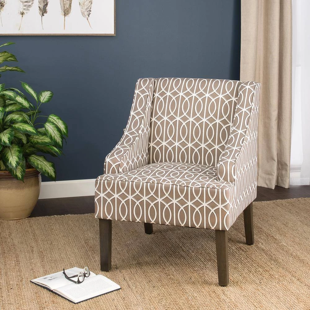 Gray Trellis Finley Swoop Arm Accent Chair by Homepop 6 Gray Trellis Finley Swoop Arm Accent Chair by Homepop - Image 6