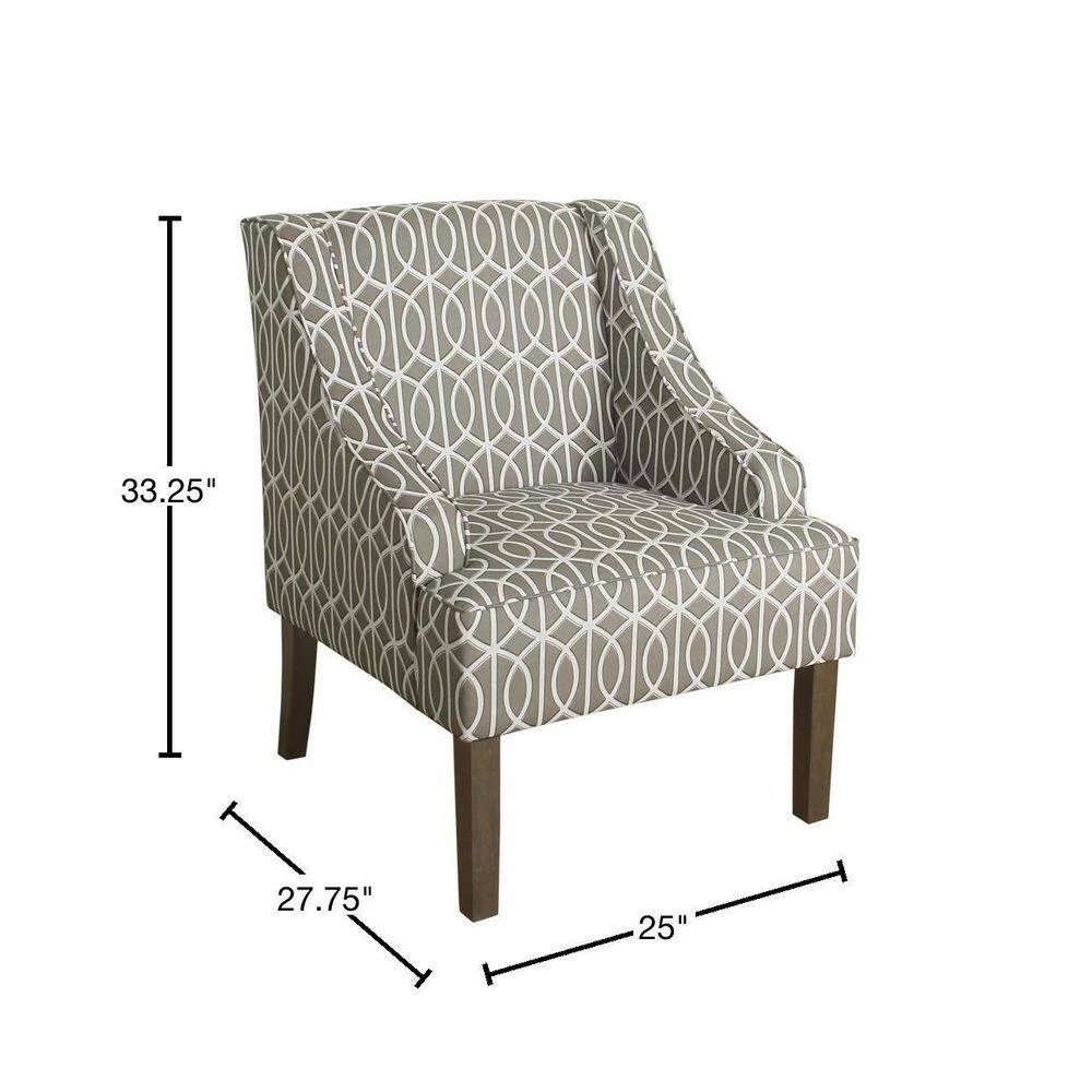 Gray Trellis Finley Swoop Arm Accent Chair by Homepop 3 Gray Trellis Finley Swoop Arm Accent Chair by Homepop - Image 3