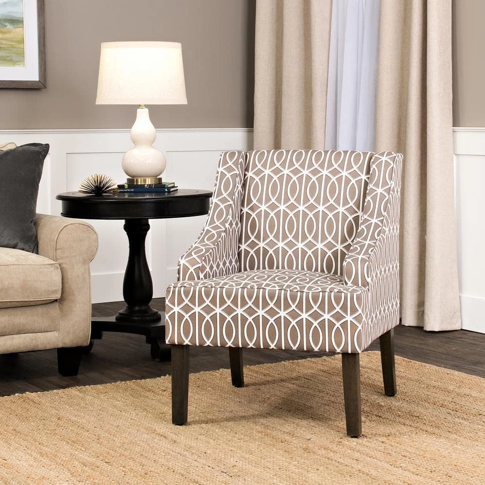 Gray Trellis Finley Swoop Arm Accent Chair by Homepop 5 Gray Trellis Finley Swoop Arm Accent Chair by Homepop - Image 5