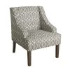 Gray Trellis Finley Swoop Arm Accent Chair by Homepop