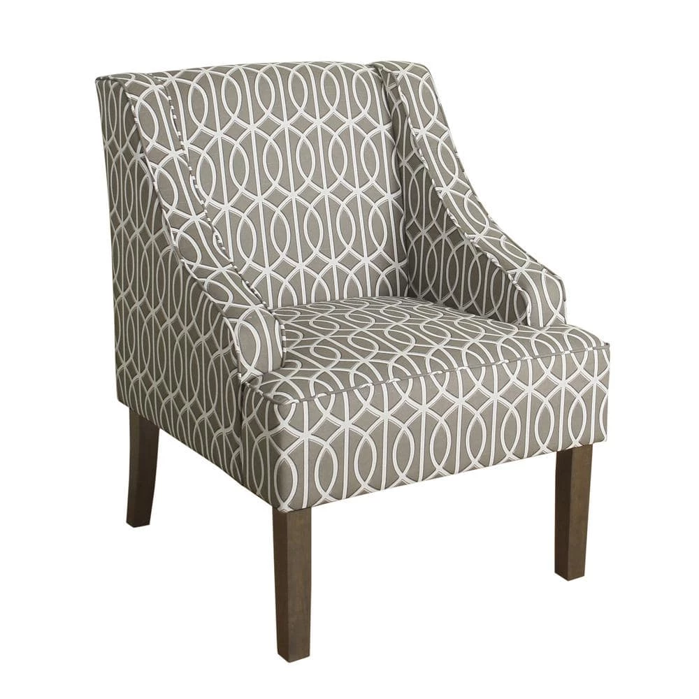 Gray Trellis Finley Swoop Arm Accent Chair by Homepop 1 Gray Trellis Finley Swoop Arm Accent Chair by Homepop