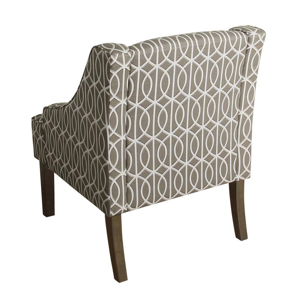 Gray Trellis Finley Swoop Arm Accent Chair by Homepop 4 Gray Trellis Finley Swoop Arm Accent Chair by Homepop - Image 4