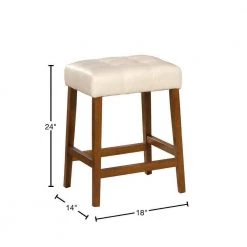 Faux Leather Square 24 in. Cream Bar Stool by Homepop 6 Faux Leather Square 24 in. Cream Bar Stool by Homepop -Homepop Sales cream faux leather homepop bar stools k4286 e848 40 1000