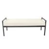 Cream Sherpa Bench with Metal Legs 18.9 in. Height x 49.5 in. Width x 17.25 in. Depth by Homepop