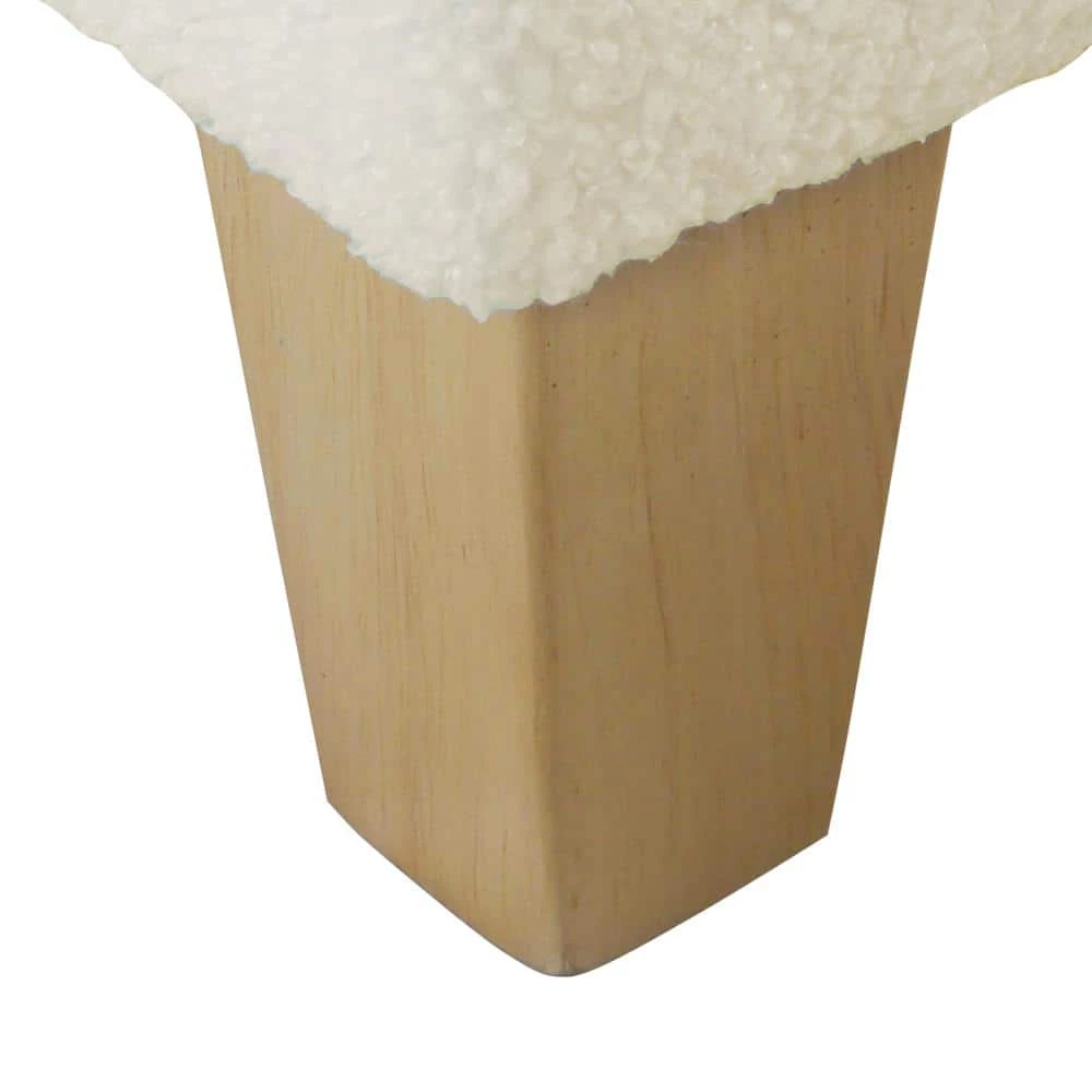 Cream Sherpa Storage Bench with Wood Legs 18 in. Height x 42 in. Width x 18 in. Depth by Homepop 10 Cream Sherpa Storage Bench with Wood Legs 18 in. Height x 42 in. Width x 18 in. Depth by Homepop - Image 10