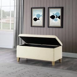 Cream Sherpa Storage Bench with Wood Legs 18 in. Height x 42 in. Width x 18 in. Depth by Homepop 14 Cream Sherpa Storage Bench with Wood Legs 18 in. Height x 42 in. Width x 18 in. Depth by Homepop -Homepop Sales cream sherpa homepop bedroom benches k8598 b306 77 1000