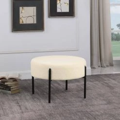 Cream Sherpa with Metal Legs Ottoman by Homepop 9 Cream Sherpa with Metal Legs Ottoman by Homepop -Homepop Sales cream sherpa homepop ottomans k8596 b306 31 1000