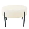 Cream Sherpa with Metal Legs Ottoman by Homepop