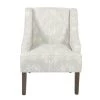 Classic Swoop Cream and Gray Damak Upholstery Arm Chair by Homepop