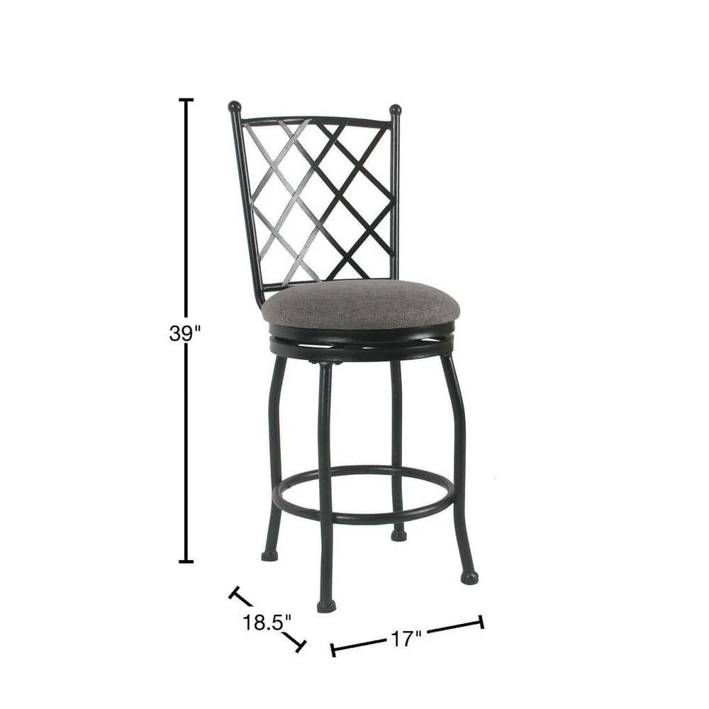 Tristan Metal 24 in. Black Bar Stool by Homepop 3 Tristan Metal 24 in. Black Bar Stool by Homepop - Image 3