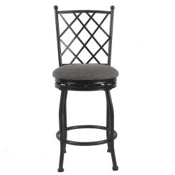 Tristan Metal 24 in. Black Bar Stool by Homepop