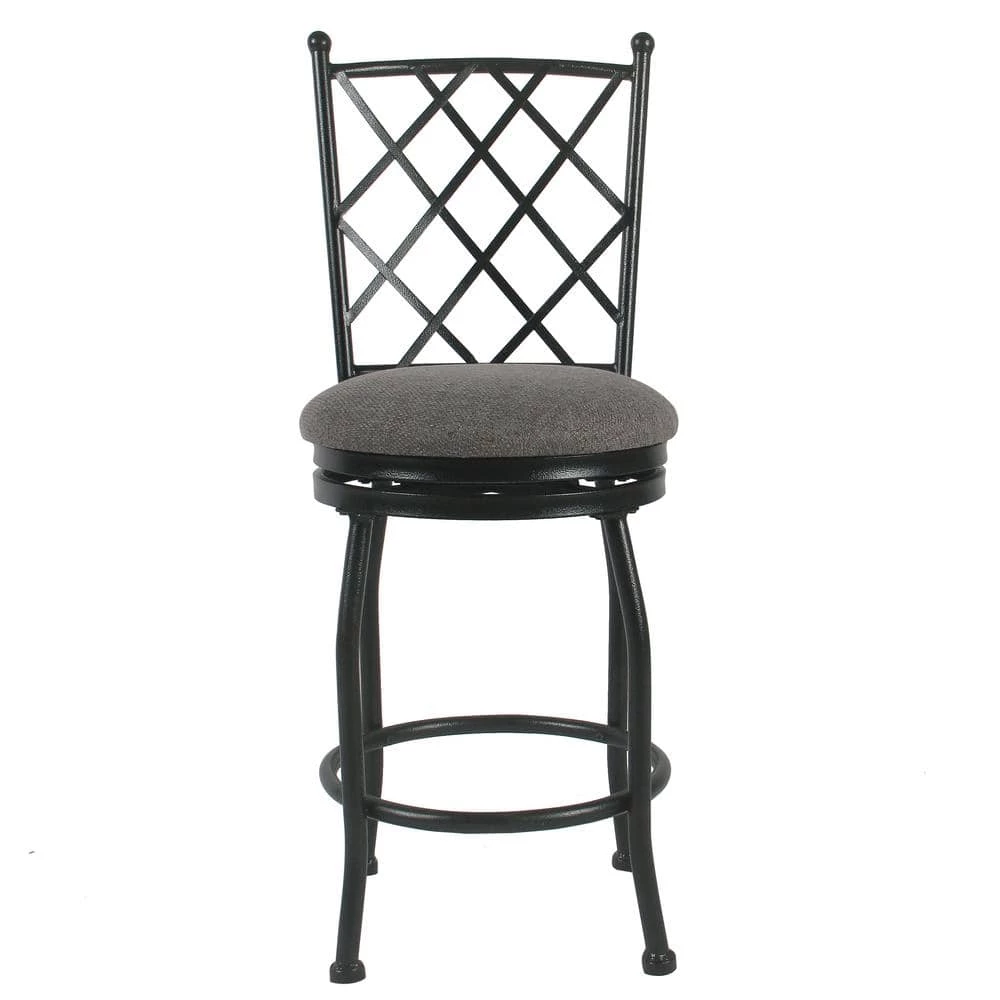 Tristan Metal 24 in. Black Bar Stool by Homepop 1 Tristan Metal 24 in. Black Bar Stool by Homepop